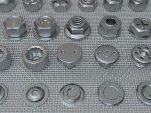 bolts collection - 108 pieces 3D Модель
