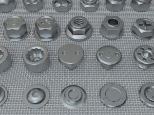 bolts collection - 108 pieces 3D Model