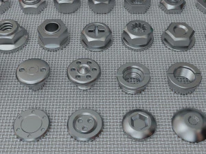 bolts collection - 108 pieces 3D Model