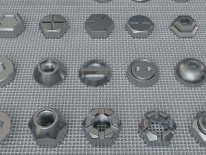 bolts collection - 108 pieces 3D Модель