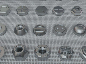 bolts collection - 108 pieces 3D Model