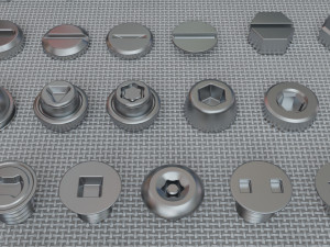 bolts collection - 108 pieces 3D Модель