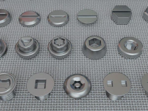 bolts collection - 108 pieces 3D Model