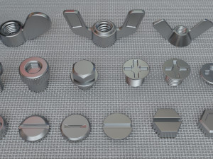 bolts collection - 108 pieces 3D Модель