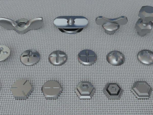 bolts collection - 108 pieces 3D Model