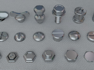 bolts collection - 108 pieces 3D Модель