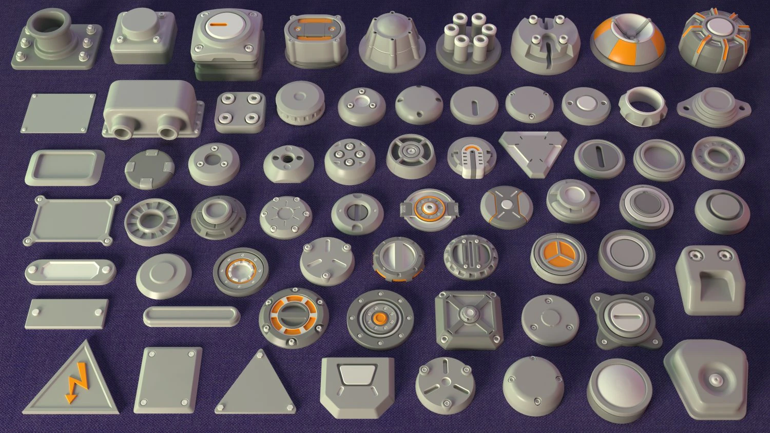 industrial kitbash-7 - 65 pieces 3D Model .c4d .max .obj .3ds .fbx .stl .blend 