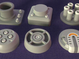 industrial kitbash-7 - 65 pieces 3D Model