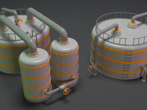 industrial tanks - part - 3 - 10 pieces 3D Model