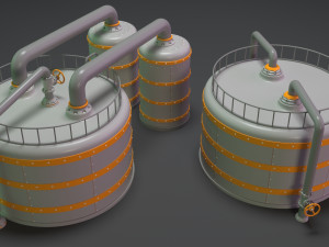 industrial tanks - part - 3 - 10 pieces 3D Model