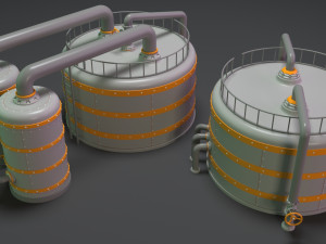 industrial tanks - part - 3 - 10 pieces 3D Model
