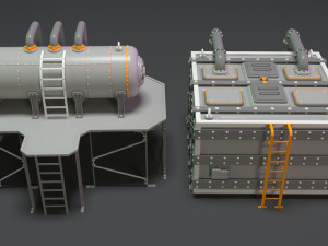 industrial tanks - part - 3 - 10 pieces 3D Model
