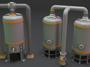 industrial tanks - part - 3 - 10 pieces 3D Model