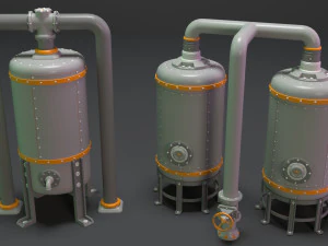 industrial tanks - part - 3 - 10 pieces 3D Model