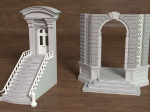 building facade collection 1 - 25 pieces 3D-Modell
