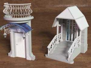 building facade collection 1 - 25 pieces 3D-Modell