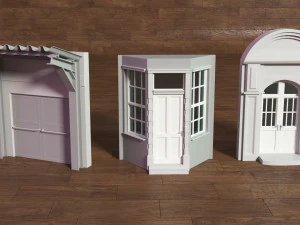 building facade collection 1 - 25 pieces 3D Model