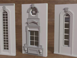 building facade collection 3 - 34 pieces 3D Model