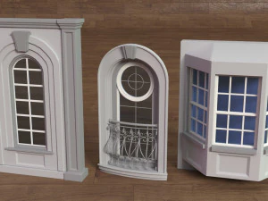 building facade collection 3 - 34 pieces 3D Model