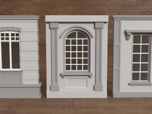 building facade collection 3 - 34 pieces Modèle 3D