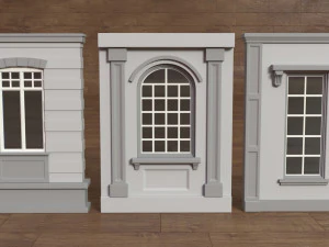 building facade collection 3 - 34 pieces 3D Model