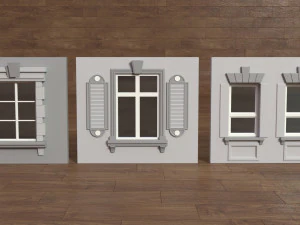 building facade collection 3 - 34 pieces 3D Model