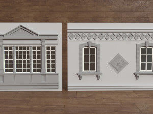 building facade collection 3 - 34 pieces Modèle 3D
