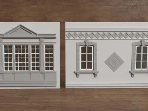 building facade collection 3 - 34 pieces 3D Model