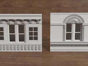 building facade collection 3 - 34 pieces Modèle 3D