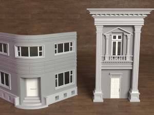 building facade collection 2 - 25 pieces 3D-Modell