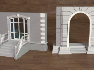 building facade collection 2 - 25 pieces 3D-Modell