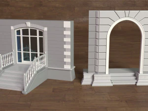 building facade collection 2 - 25 pieces 3D Model