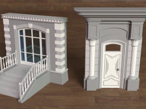 building facade collection 2 - 25 pieces 3D Model