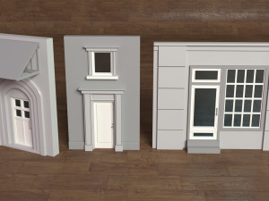 building facade collection 2 - 25 pieces 3D-Modell