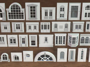 Building Facade Collection 4 - 34 pieces 3D Model