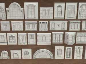 Building Facade Collection 4 - 34 pieces Modelo 3D