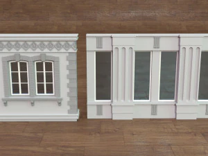 Building Facade Collection 4 - 34 pieces 3D Model