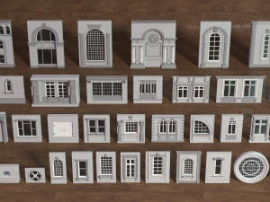 Building Facade Collection 5 - 35 pieces 3D Model
