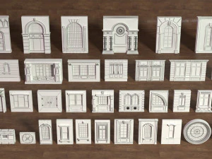 Building Facade Collection 5 - 35 pieces 3D Model