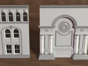 Building Facade Collection 5 - 35 pieces 3D Model