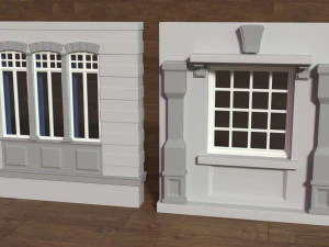 Building Facade Collection 5 - 35 pieces 3D Model