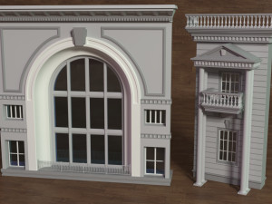 Building Facade Collection 6 - 18 pieces 3D 모델