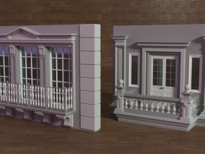 Building Facade Collection 6 - 18 pieces 3D 모델