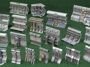 Industrial Walls Collection 1 - 20 pieces 3D 모델