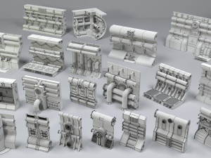 Industrial Walls Collection 1 - 20 pieces Modelo 3D
