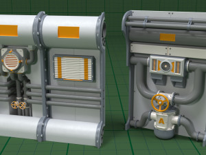 Industrial Walls Collection 2 - 16 pieces 3D Model
