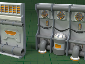 Industrial Walls Collection 2 - 16 pieces 3D Model