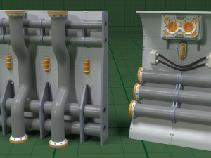 Industrial Walls Collection 2 - 16 pieces 3D Model