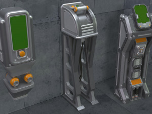 SCI-FI Switches - 10 pieces 3D Modell