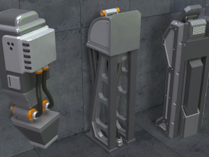 SCI-FI Switches - 10 pieces 3D Modell